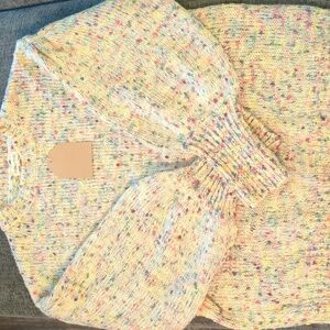 Mainstrip balloon sleeve confetti sweater
